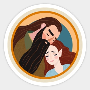 Long Haired Lovers Sticker